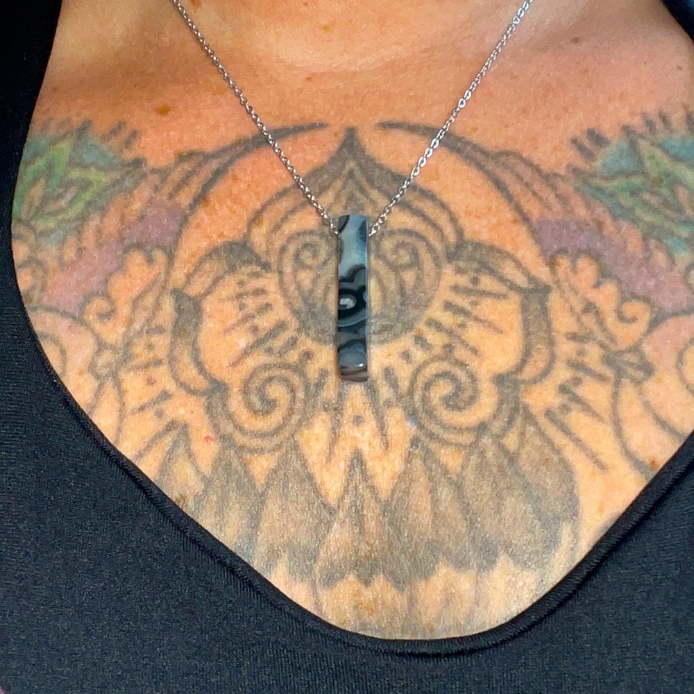 Black Agate Necklace Courage Grounding Balance